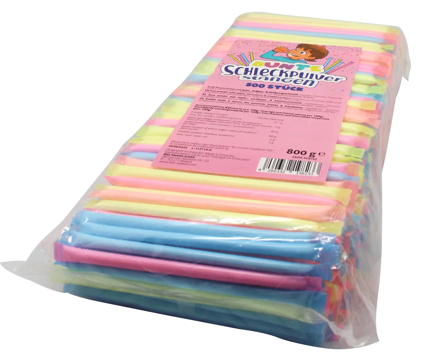 Bunte Schleckpulverstangen