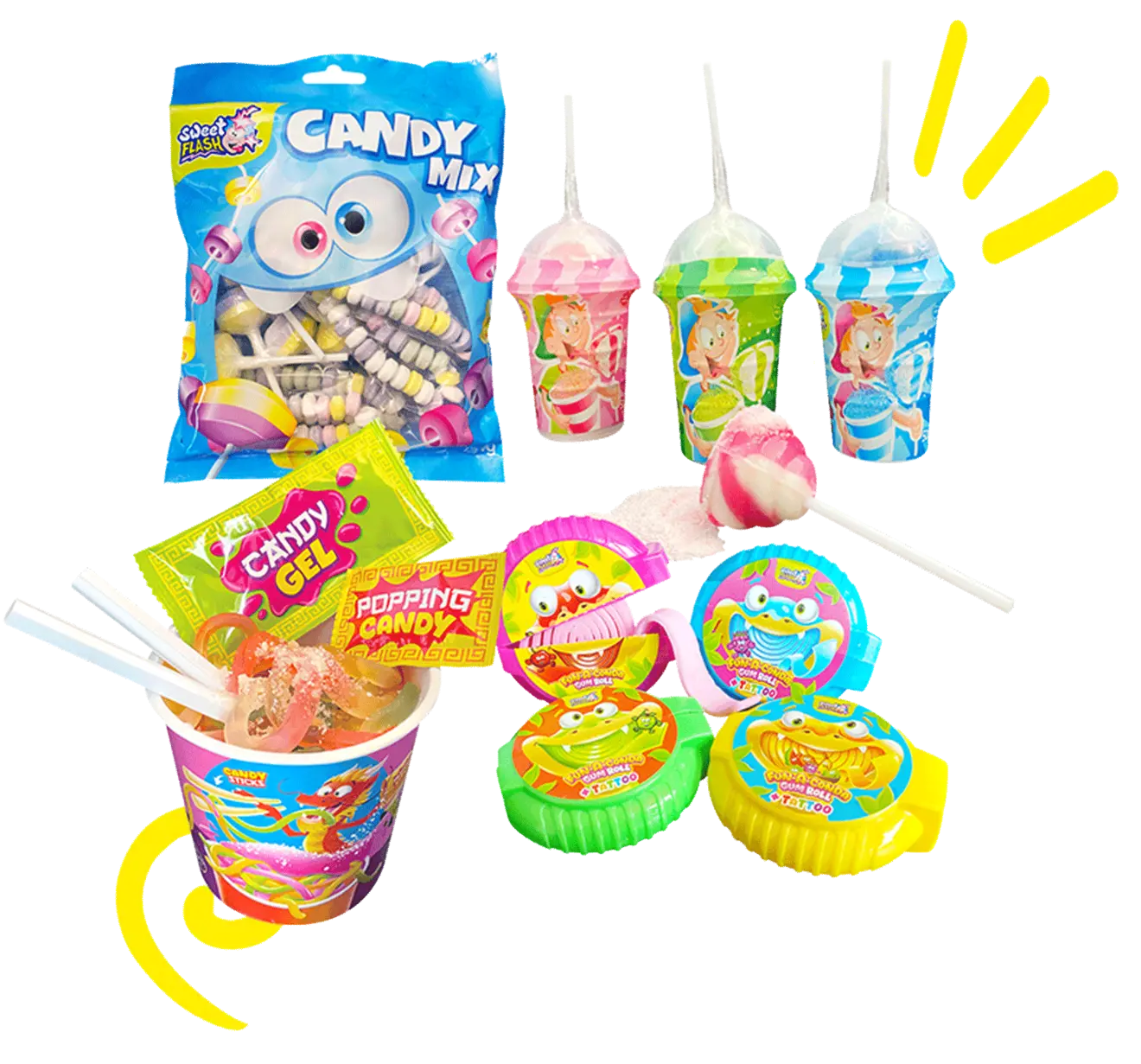 Verschiedene Sweet Flash Produkte