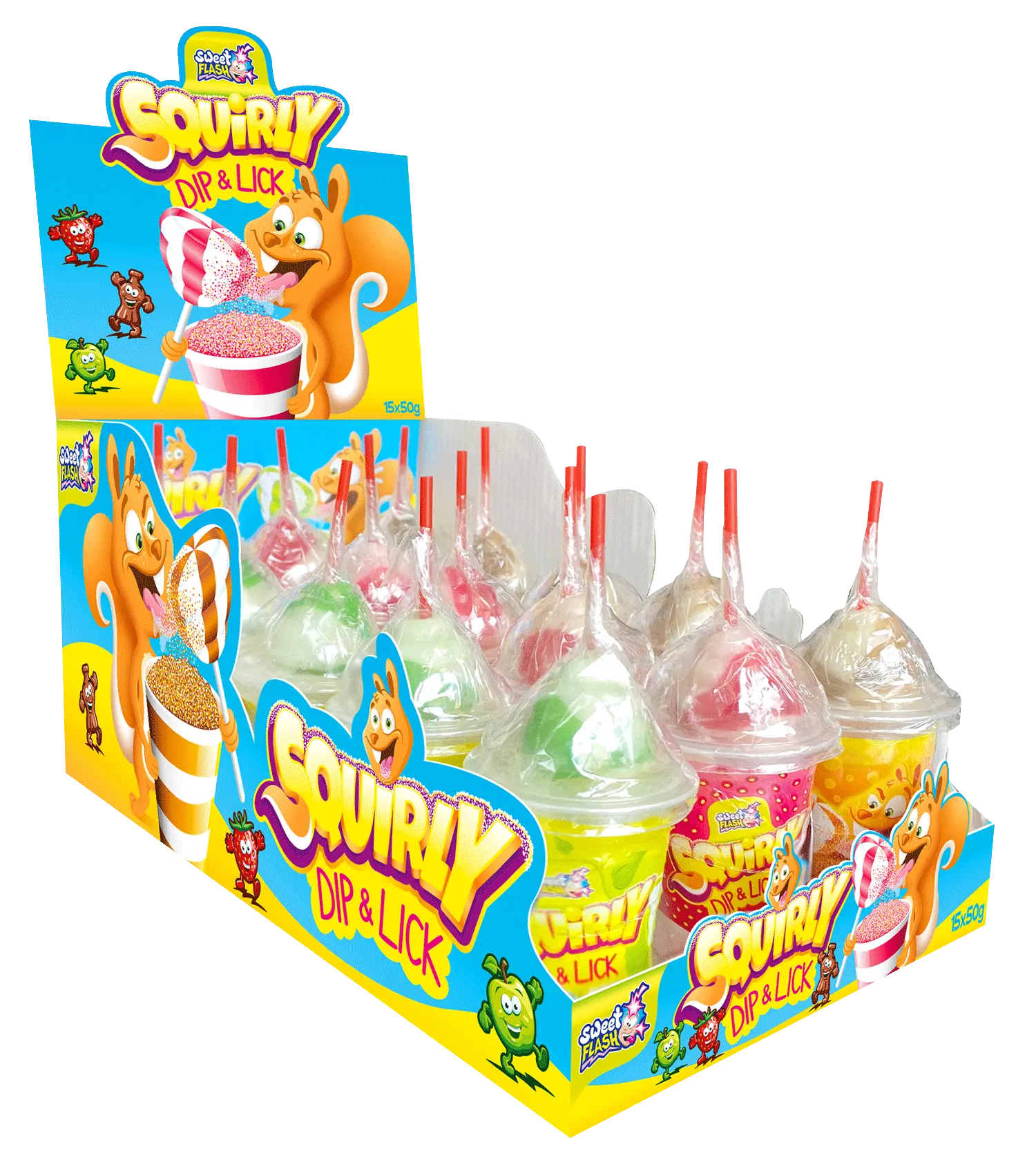 Squirly Dip & Lick: piruleta + polvo ácido, 50 g