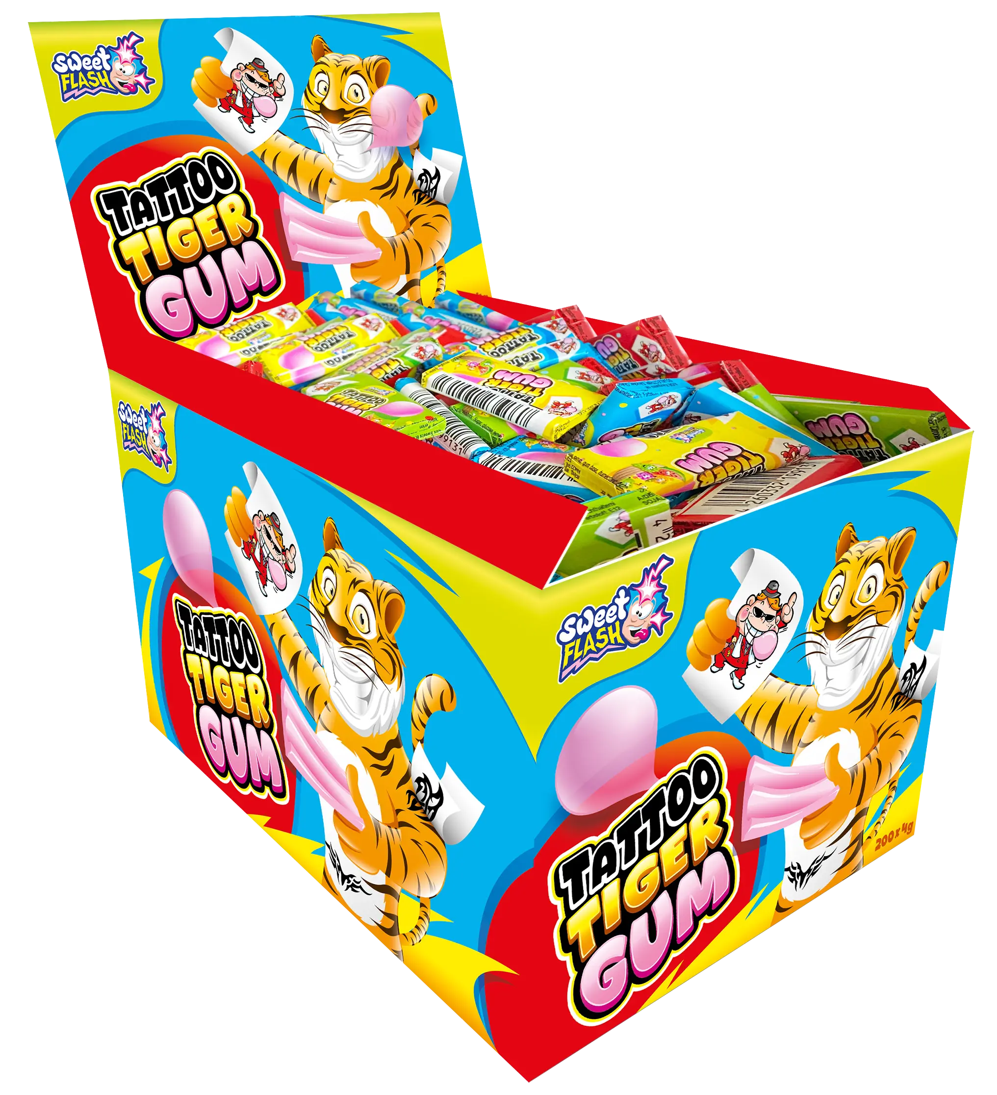 Tattoo Tiger Bubble Gum: chewing‑gum + sticker tatouage