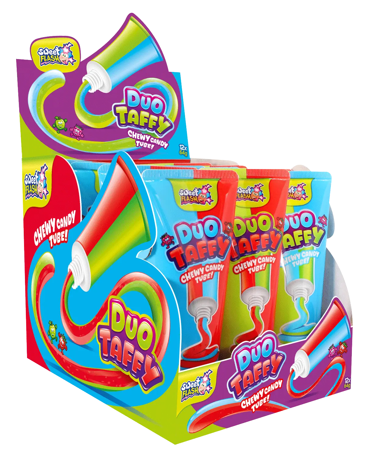 Duo Taffy: bonbon à mâcher fruité, 64 g