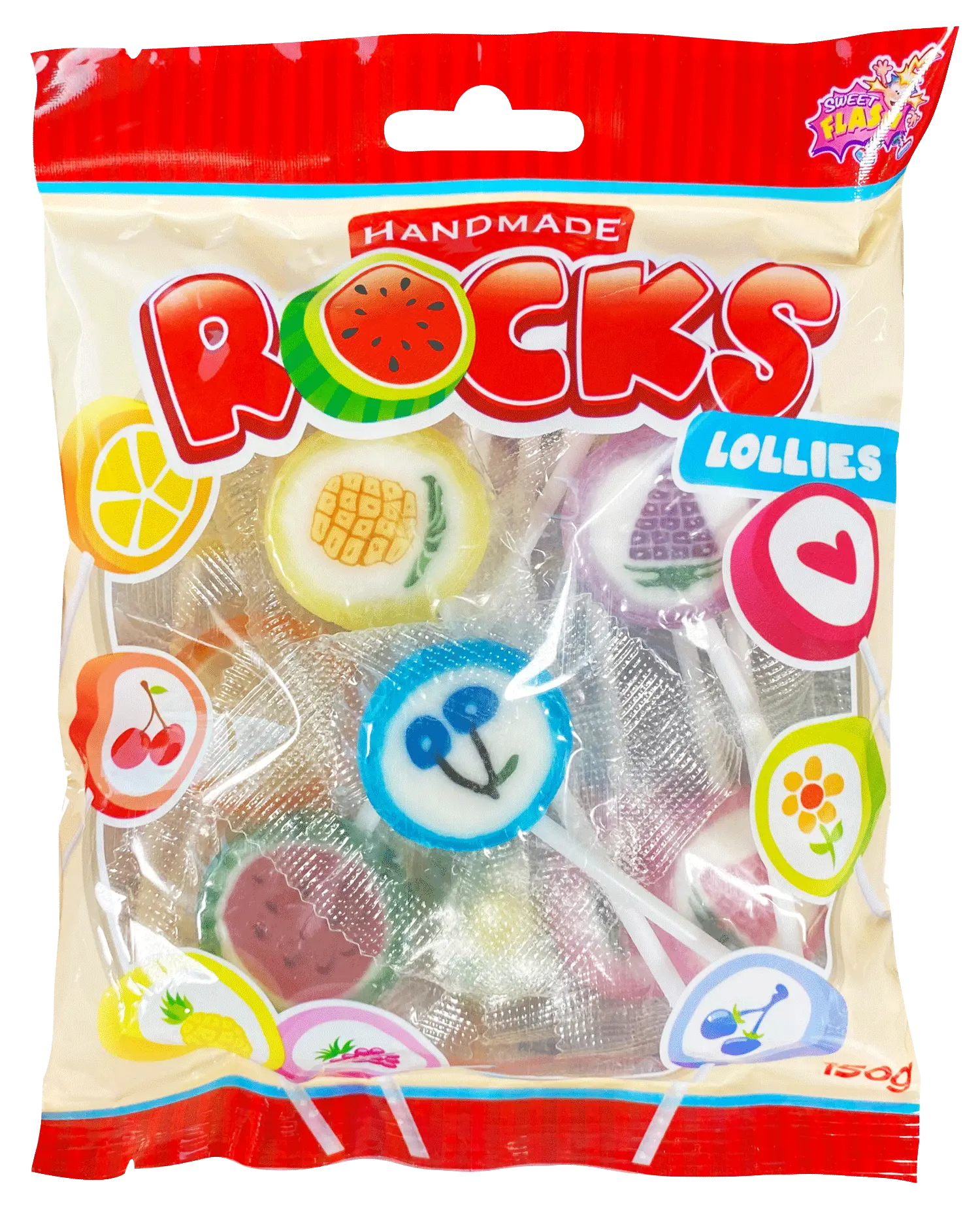 Rocks Lollies: lecca lecca colorati, sacchetto 150 g